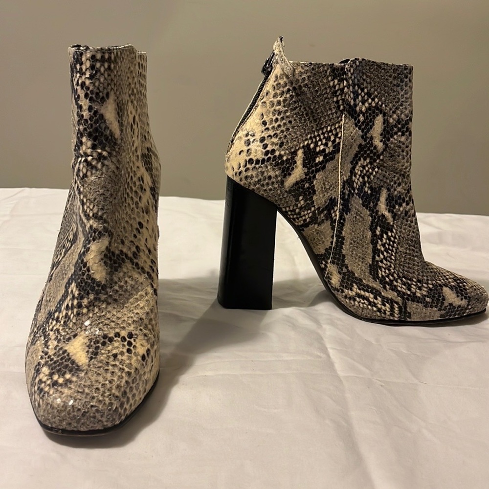 Snake skin booties